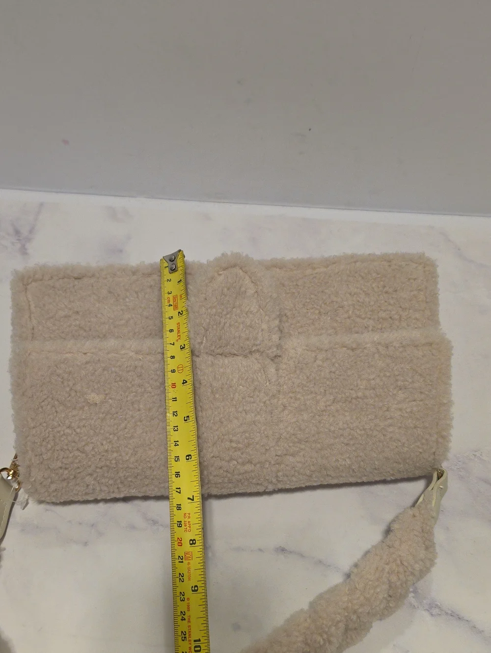 Moda Luxe Plush Shearling Shoulder Bag in Cream